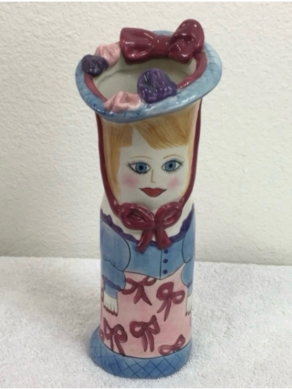 Bella Casa By Susan Paly By Ganz Blue Stacy 10.5" Ceramic Flower Vase Farmhouse